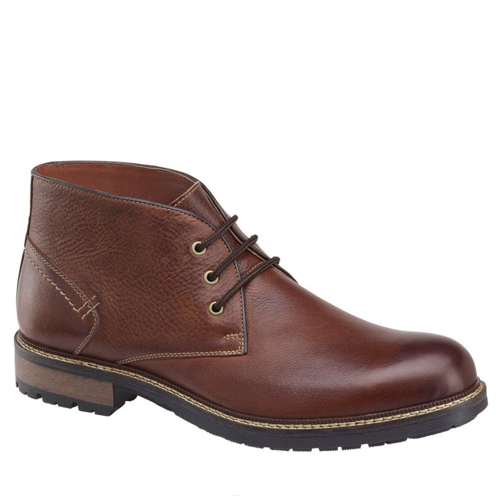 Johnston & Murphy McHugh mahogany brown leather chukka boots Size 9.5